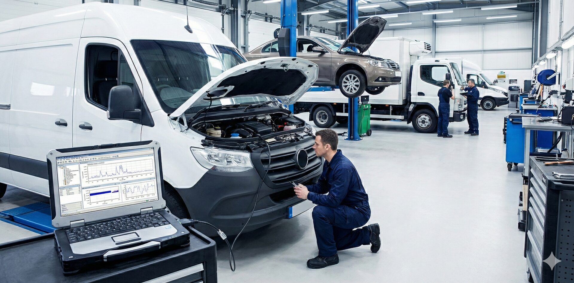Flota de vehículos comerciales con optimización ECU - Repromatronic